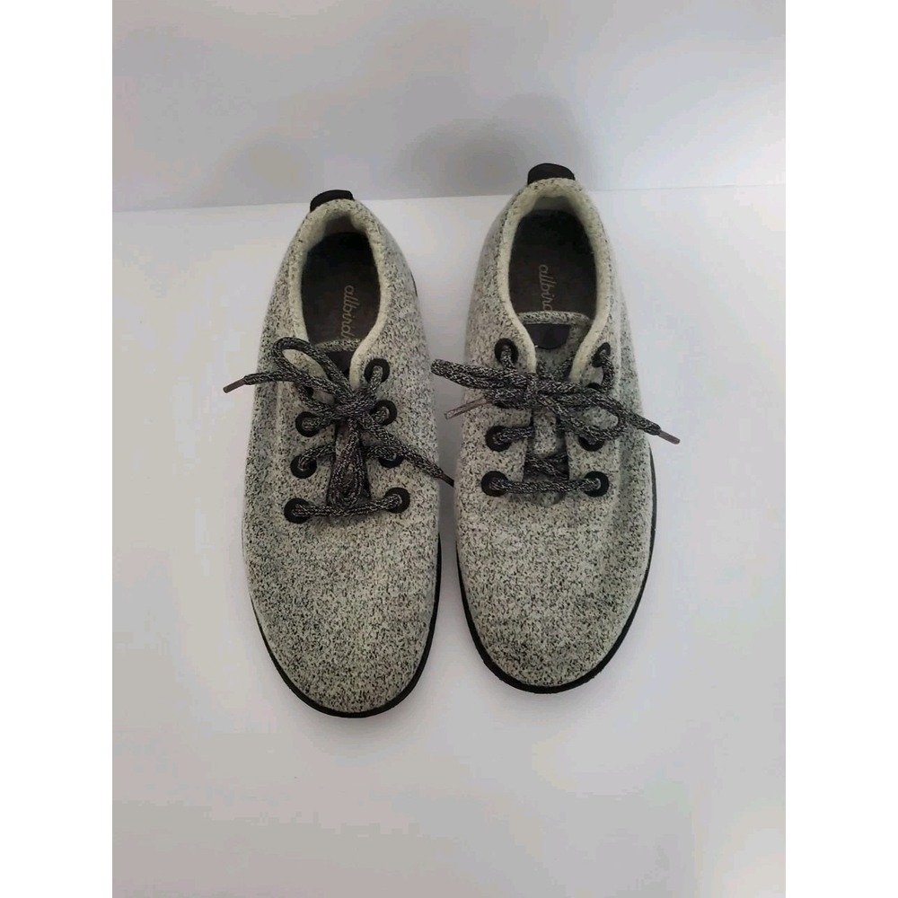 Allbirds Merino Wool Running Shoe Sneakers Light Heather Gray Black Soles Size 9